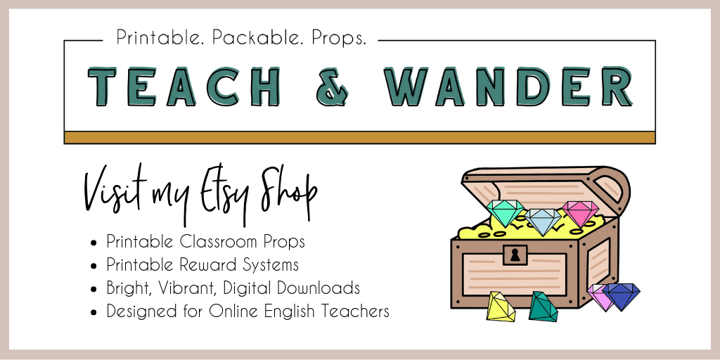 Teach and Wander Props for Online English Teachers