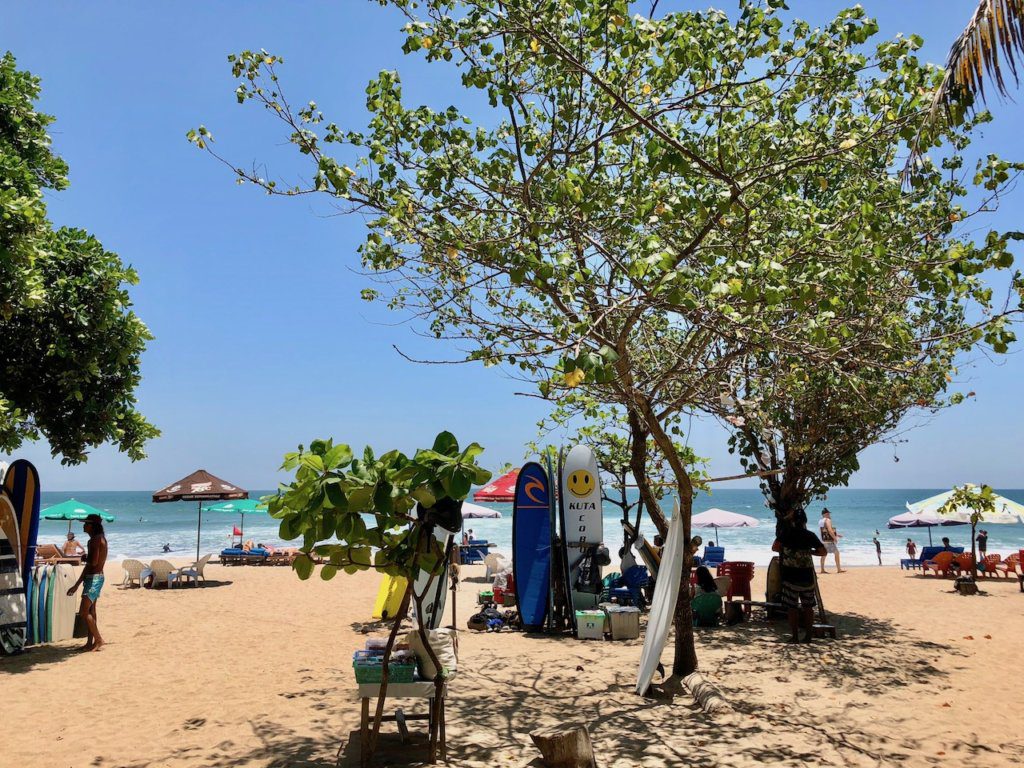 learning to surf in bali