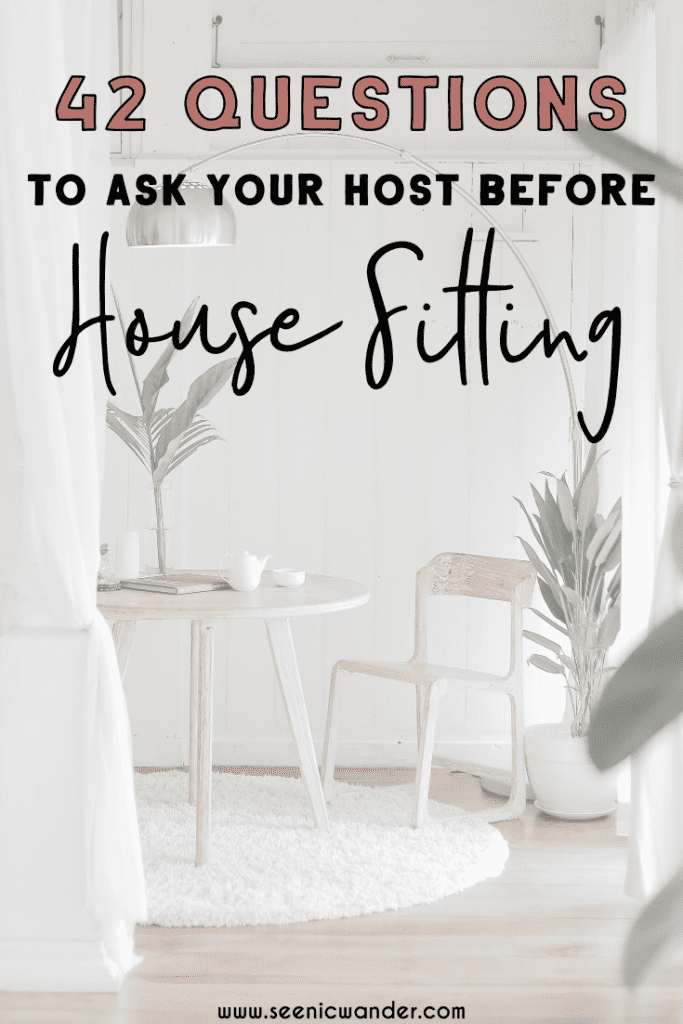 questions to ask when house sitting