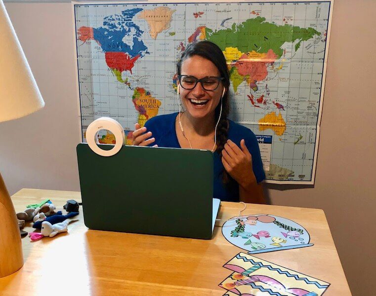 teaching online and working from home