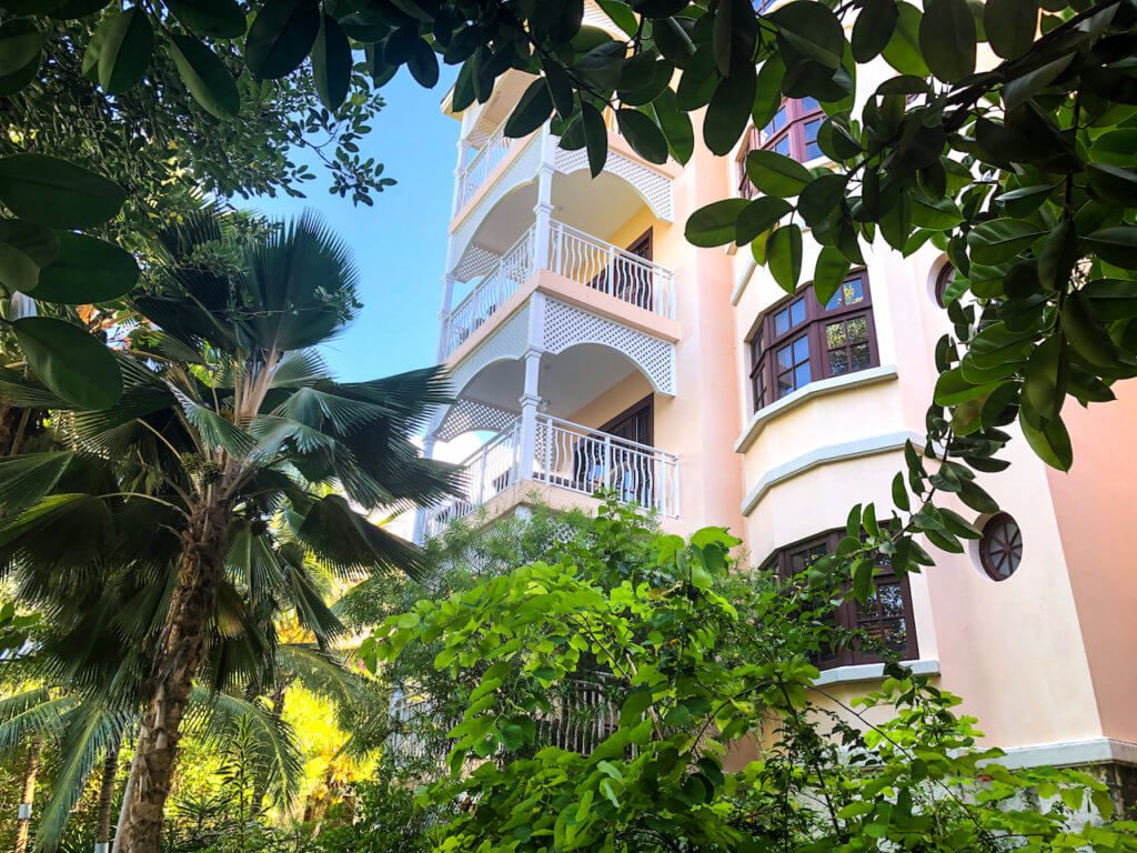 the crane barbados resort quarantine hotel has balconies for each room and an on site testing facility. 