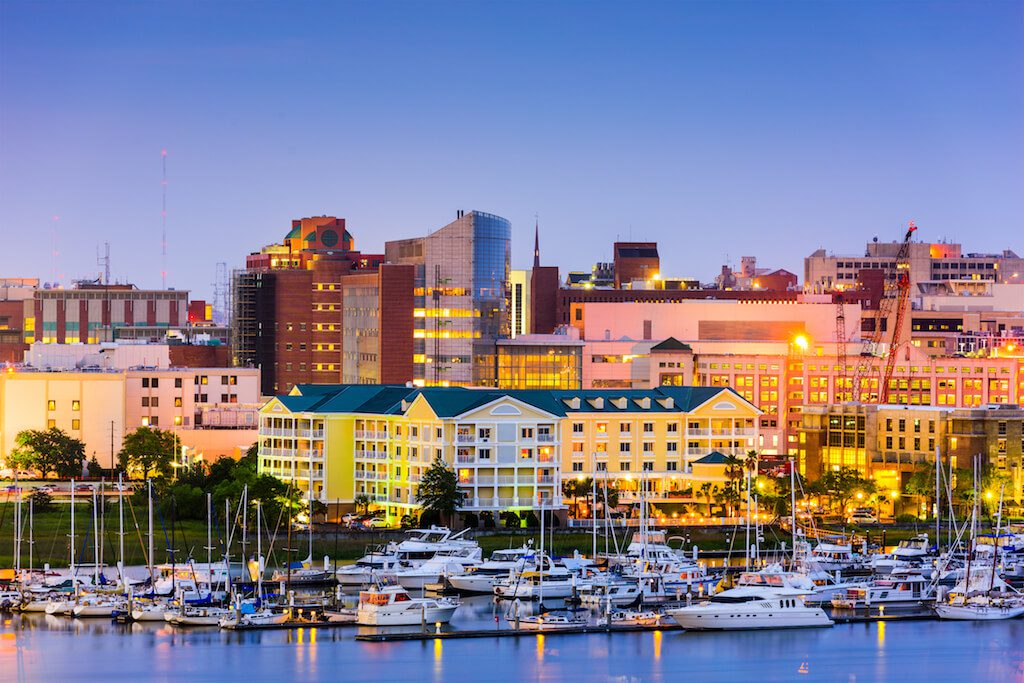 Charleston South Carolina City Skyline. Image via DepositPhotos