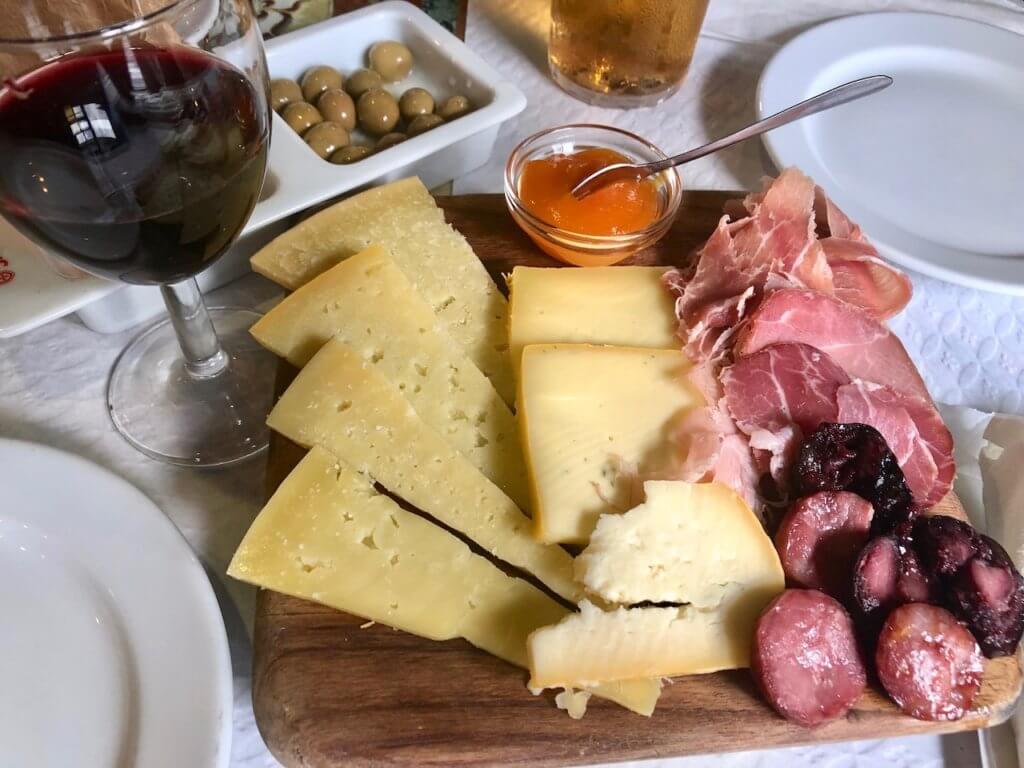 Meat and Cheese Starter from A Tasca in Ponta Delgada, one of the best restaurants in Sao Miguel, Azores
