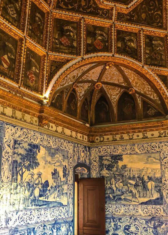 Blue tiles in the Sintra National Palace