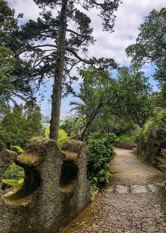 A shady hiking trail from Vila Sassetti to the Pena Palace