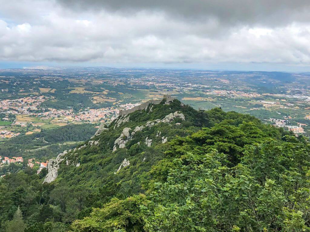 Hilltop view of the Moorish Castle of Sintra