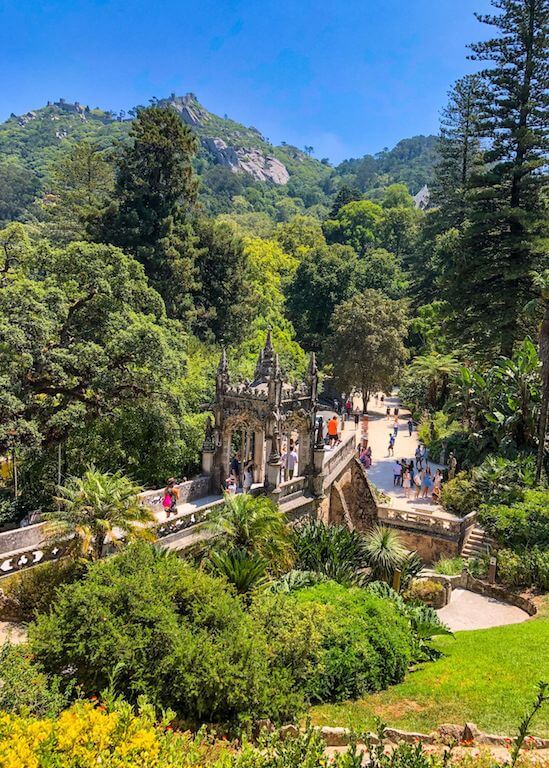 Grand walkways in the Quinta da Regaleira Castle of Sintra