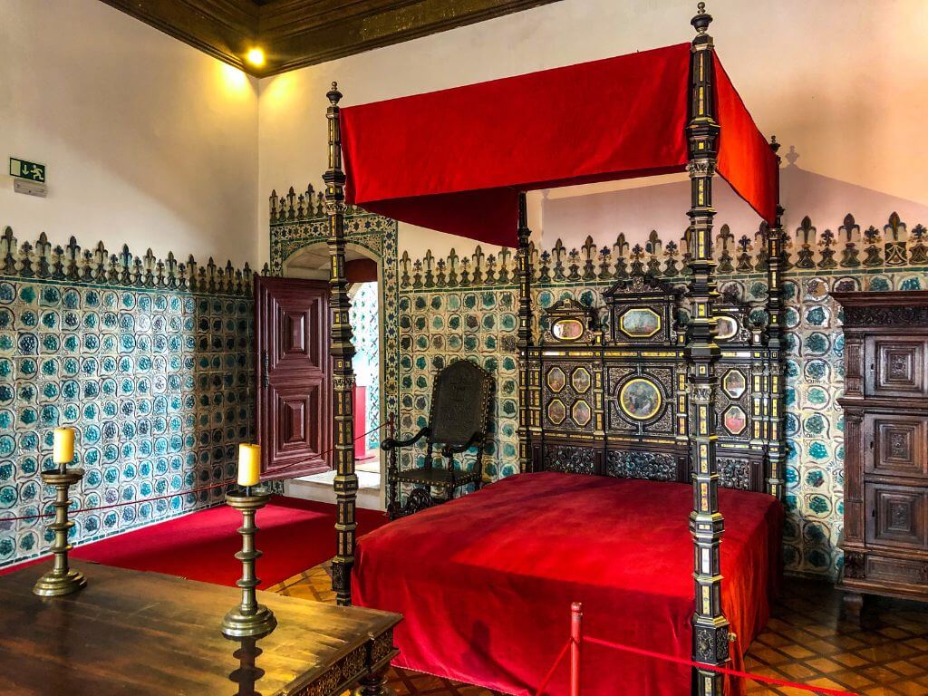 Ornate furniture in the Sintra Royal Palace