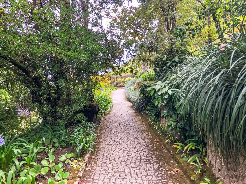 Paved hiking trail leading up to Vila Sassetti, Pena Palace, and the Moorish Castle in Sintra